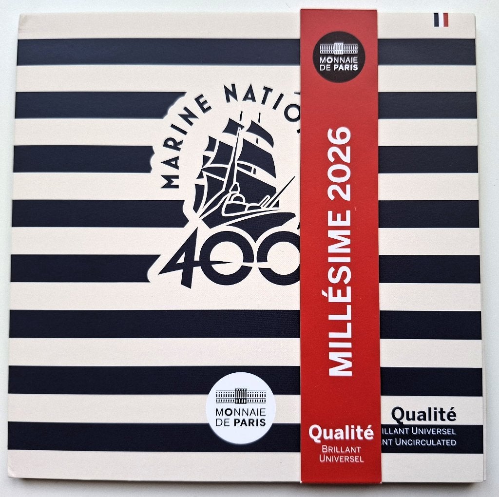 Frankrijk Miniset BU 2026 - 400 jaar Franse marine (500 ex.), Postzegels en Munten, Munten | Europa | Euromunten, Setje, Frankrijk