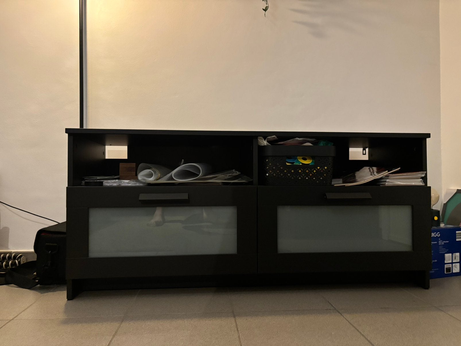 Ikea BRIMNES TV-meubel zwart, Ophalen, Gebruikt, 100 tot 150 cm, 50 tot 100 cm