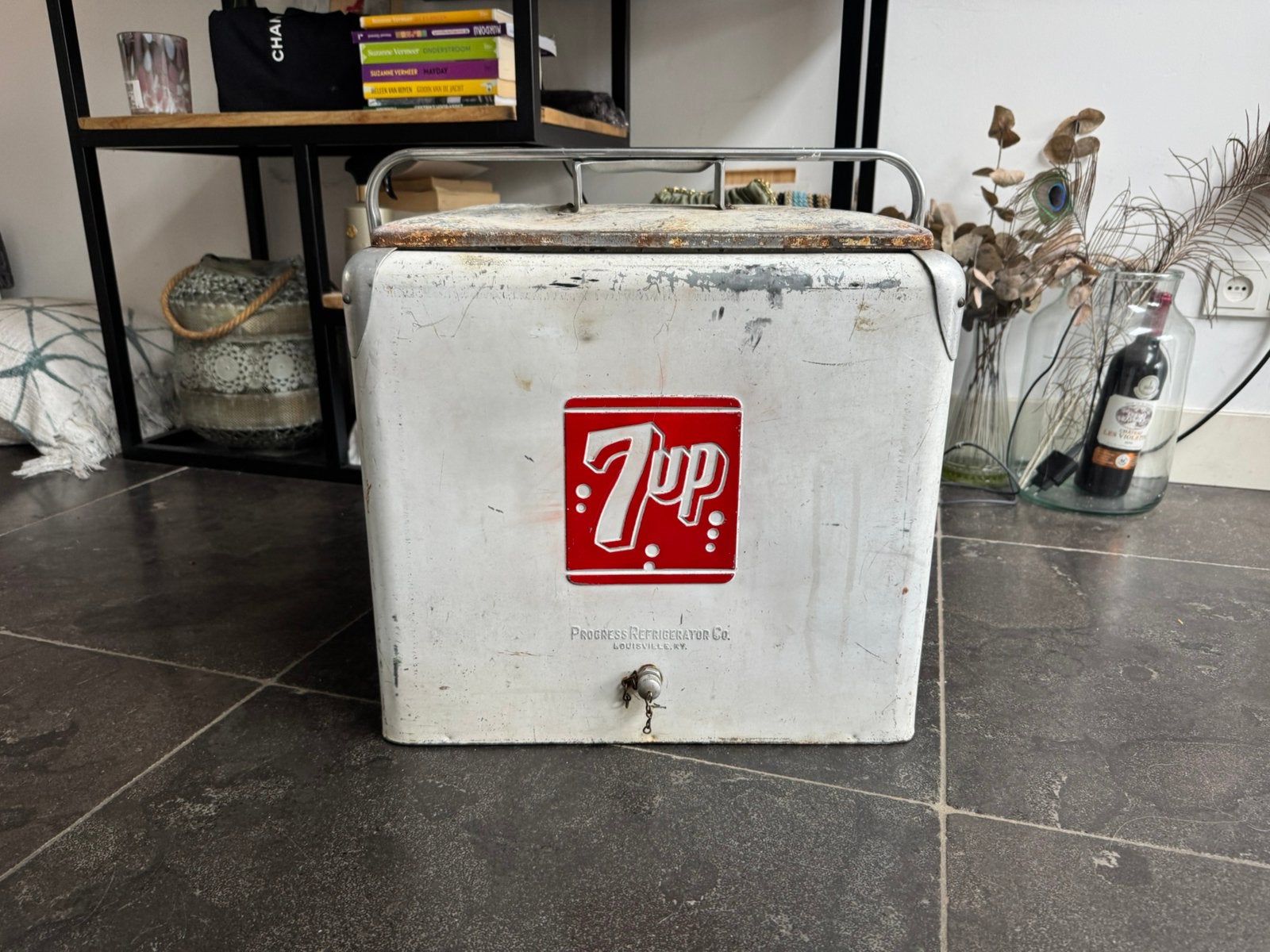 7up Seven-Up Vintage reclame Cooler, Ophalen of Verzenden, Gebruikt, Gebruiksvoorwerp