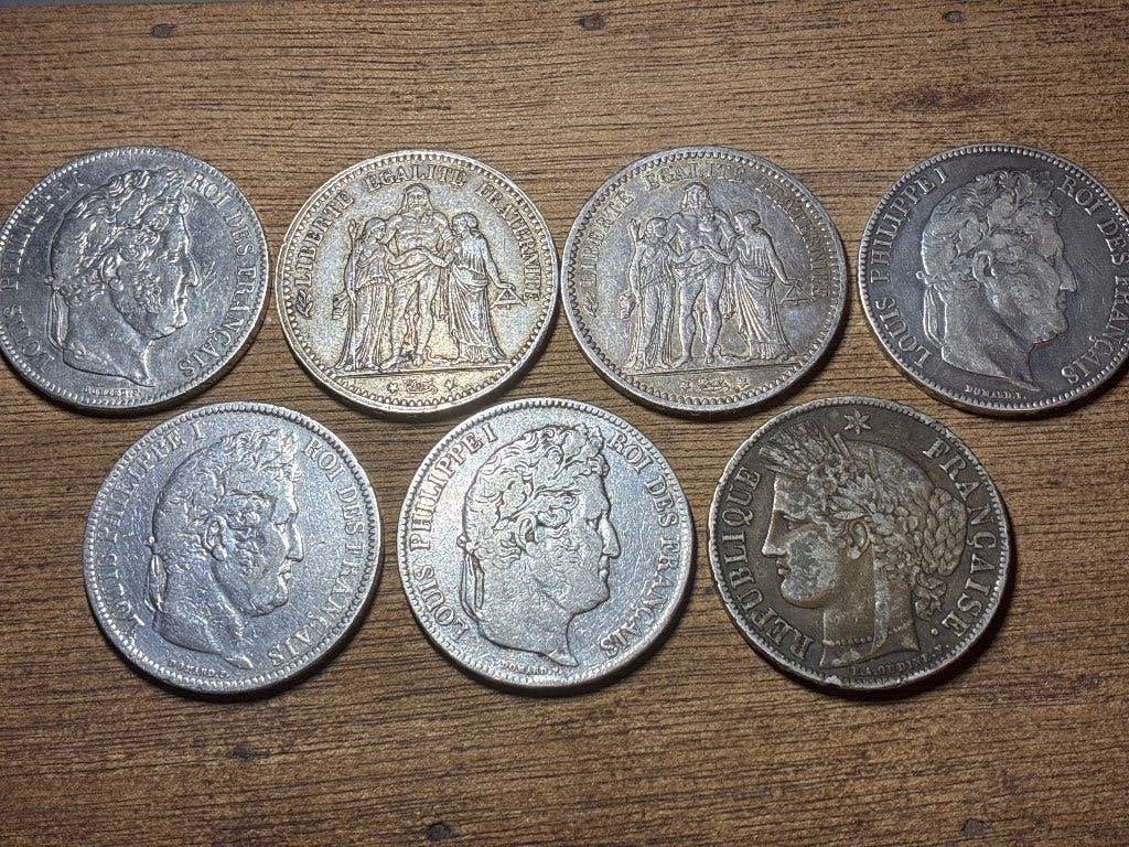 Franse 5 Franks zilver, Ophalen, Zilver, Setje, Zilver