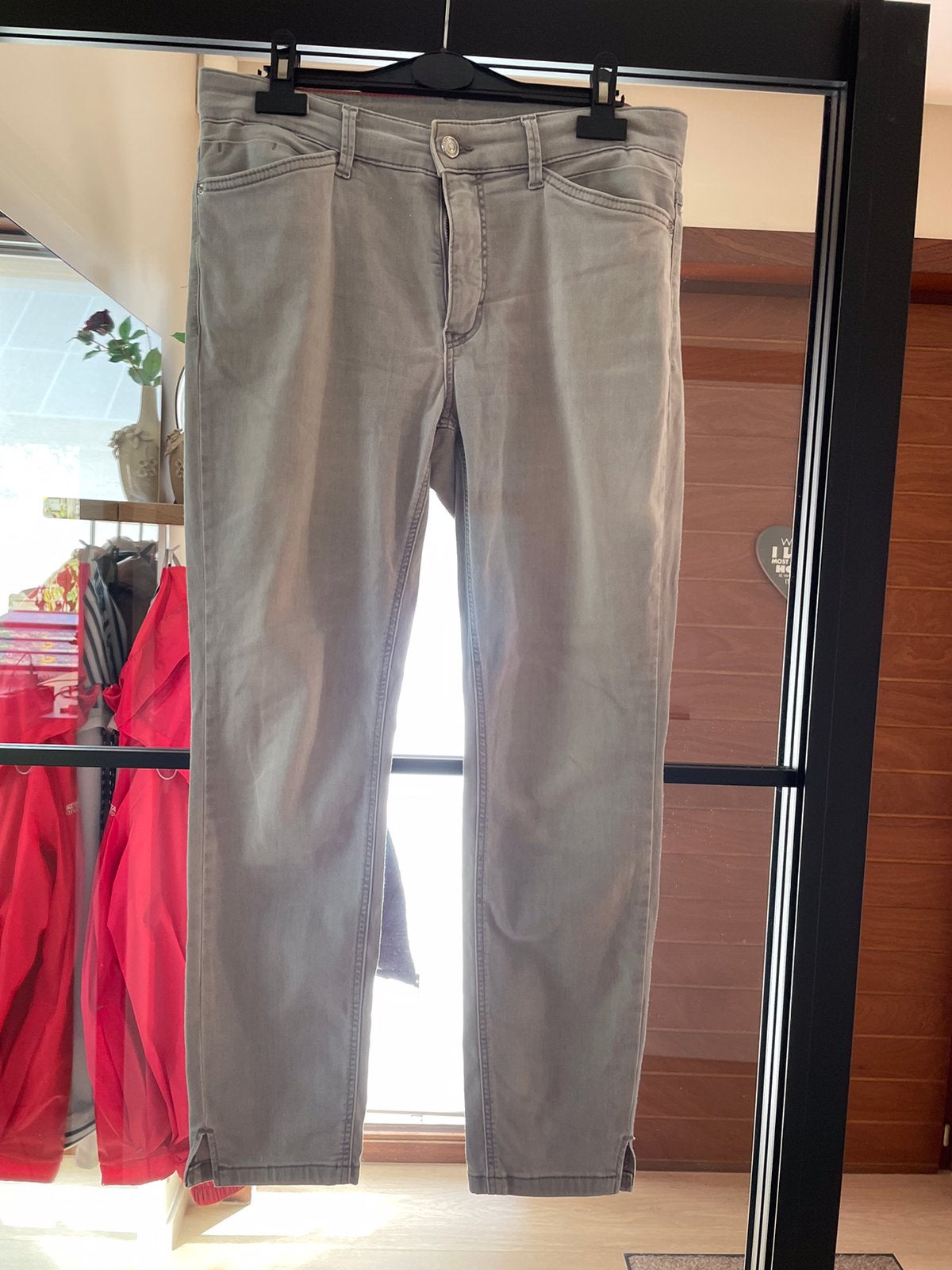 Lichtgrijze stretch damespantalon, merk Mac Jeans, maat 36, Ophalen, Zo goed als nieuw