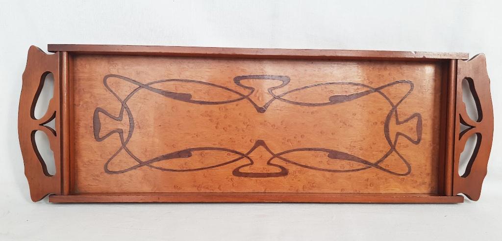 Dienblad , marqueterie , Art Nouveau., Antiek en Kunst, Ophalen of Verzenden