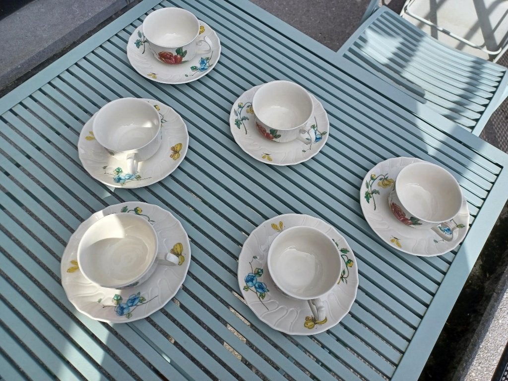 Villeroy et Boch - 6 tasses et 6 sous-tasses Bouquet, Enlèvement ou Envoi