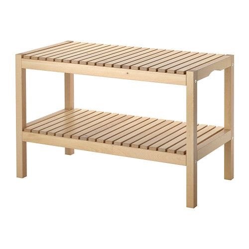 Banc de salle de bain en bois marron clair IKEA, Maison & Meubles, Enlèvement, Comme neuf