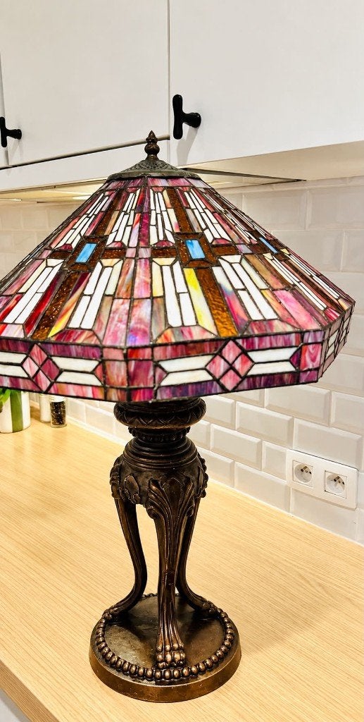 Lampe de table de haute qualité  « Tiffany » en parfait état, Lampe Tiffany, Comme neuf, Verre, Enlèvement