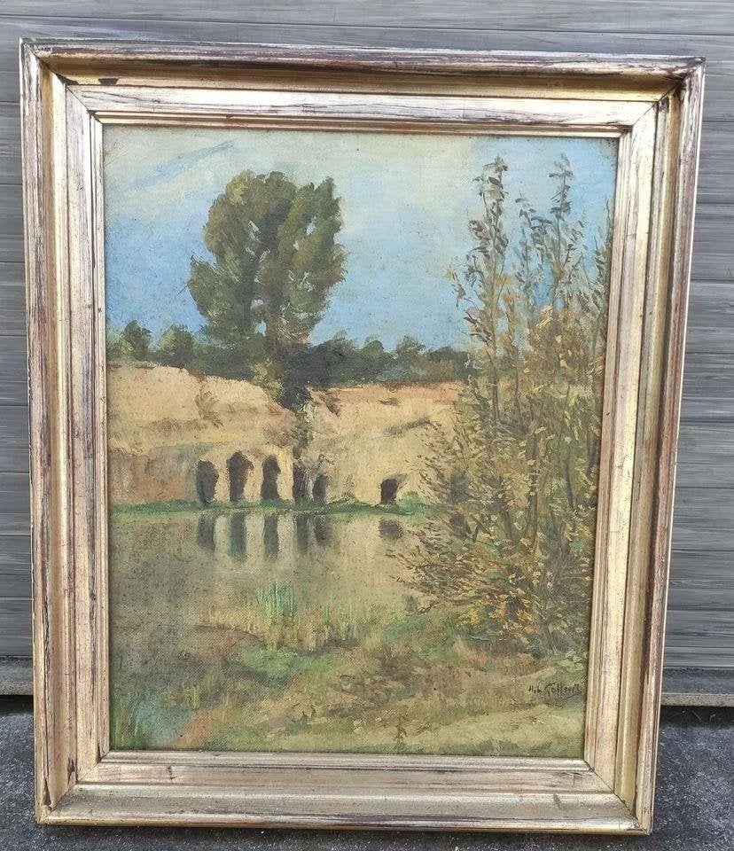 Huile sur toile signe Hector louis goffint, Antiquités & Art, Enlèvement ou Envoi