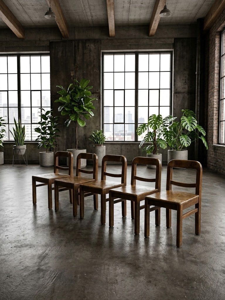 Zeldzame Set van 5 Vintage AFA Stoelen – Expo 1958, Ophalen of Verzenden