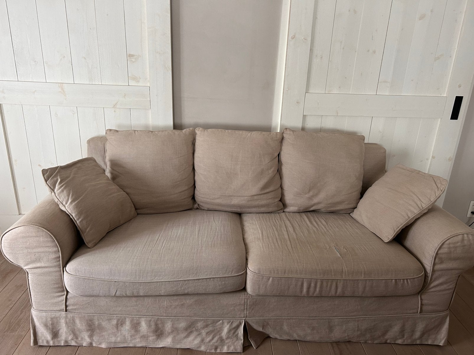 Zetel linnen GRATIS, Maison & Meubles, Canapés | Salons, 75 à 100 cm, 200 à 250 cm, Banc droit, Landelijk