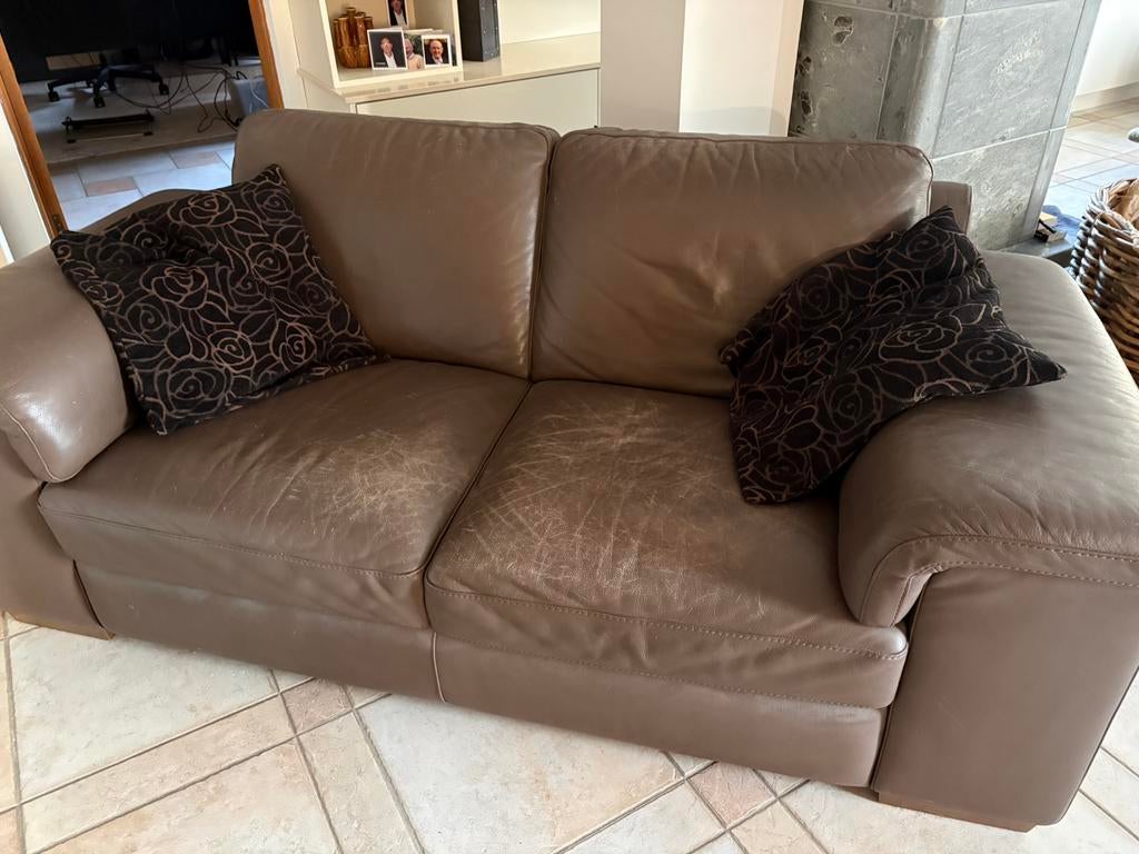 Natuzzi taupe 2 zit, Enlèvement, Utilisé