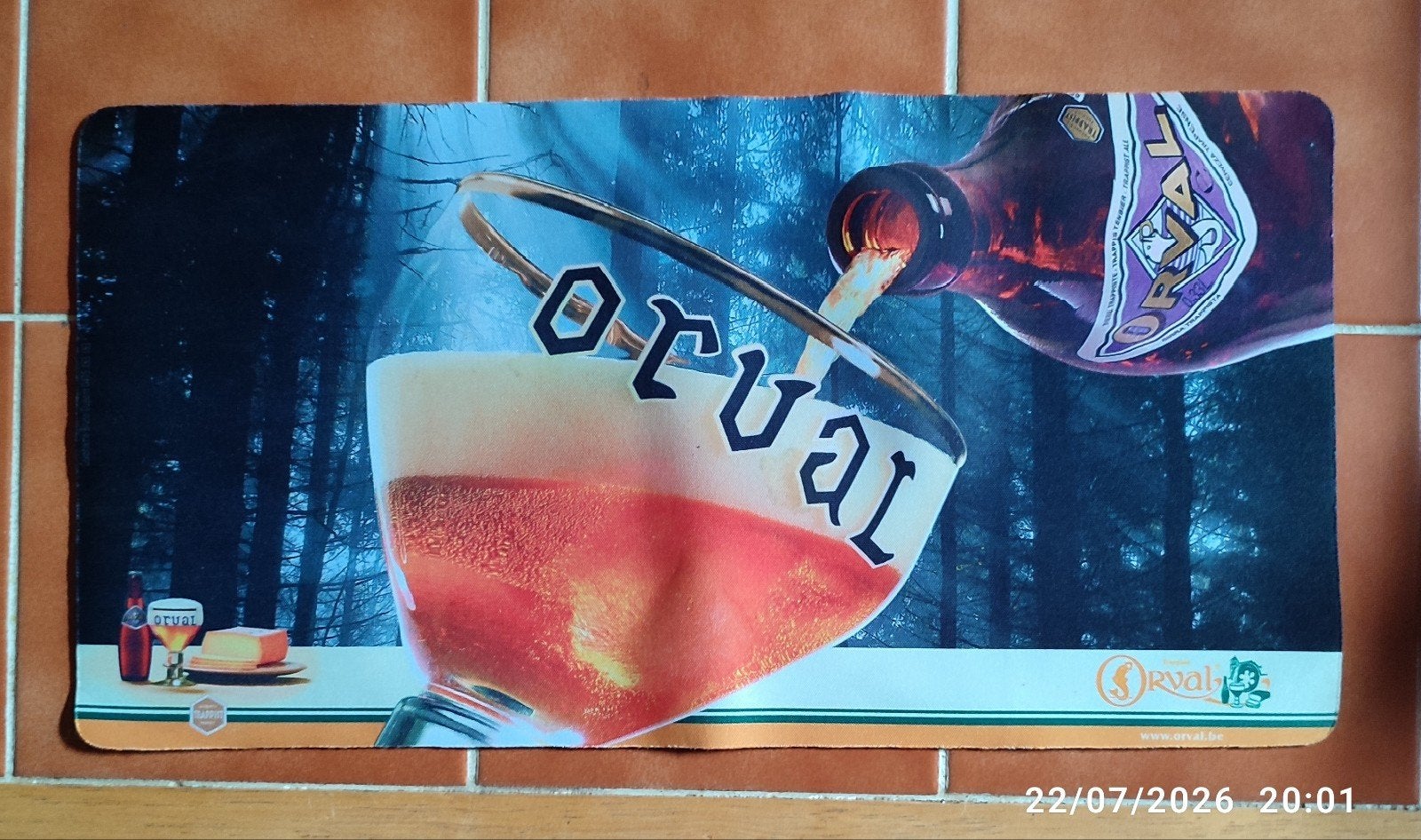 Tapis de bar ORVAL ., Enlèvement ou Envoi, Utilisé, Panneau, Plaque ou Plaquette publicitaire, Autres marques