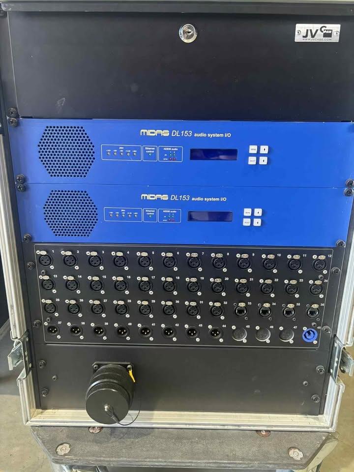 2 Midas DL153 stageboxen in rack + patch / lk 150 te koop, Enlèvement, Utilisé, Autres systèmes