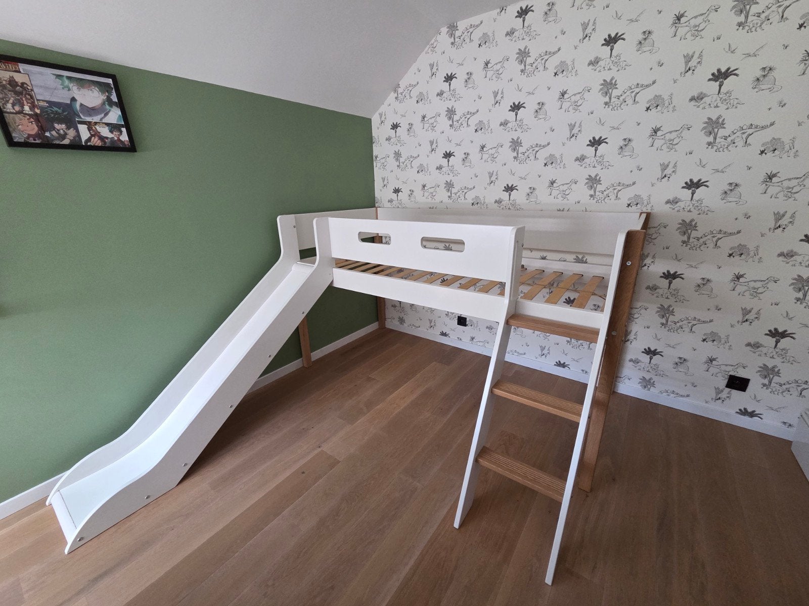 FLEXA uitschuifbaar bed met glijbaan, Kinderen en Baby's, Ophalen, Zo goed als nieuw, Hoogslaper