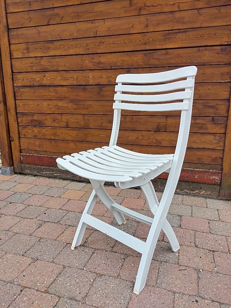 Tuinstoelen (12 st.) wit opklapbaar, Jardin & Terrasse, Chaises de jardin, Enlèvement, Comme neuf, Plastique, Pliant