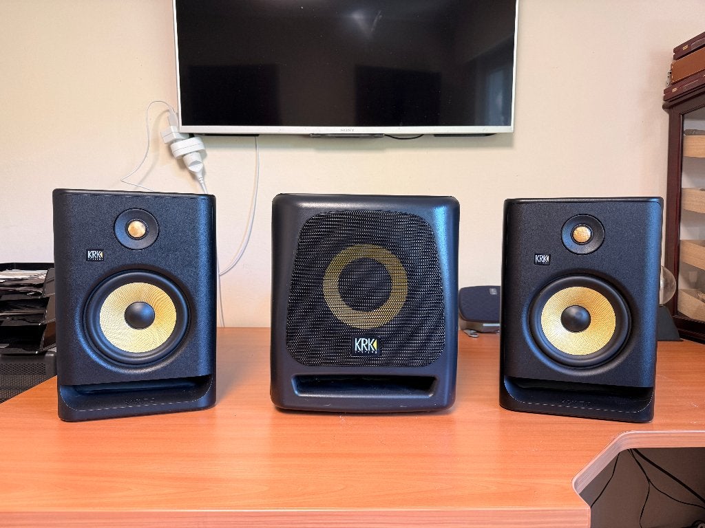 KRK Rokit 7 + KRK 8S Subwoofer + Stands, TV, Hi-fi & Vidéo, Moniteur de studio, Enlèvement ou Envoi, KRK, Utilisé