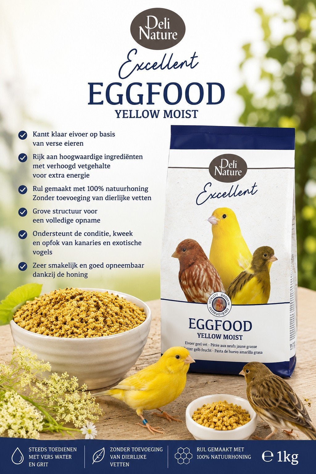 Nourriture aux œufs Deli Nature Yellow Fat 1kg - Boutique et, Animaux & Accessoires, Oiseaux | Accessoires, Enlèvement