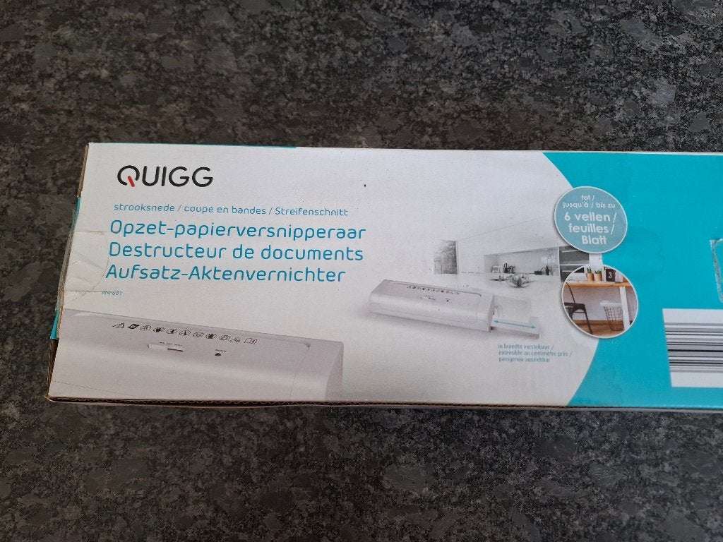 Déchiqueteuse de papier avec nouvelle configuration, Articles professionnels, Enlèvement, Neuf, dans son emballage, Aménagement