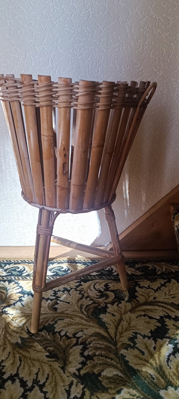 Vintage rotan/ bamboe plantenstaander, Ophalen