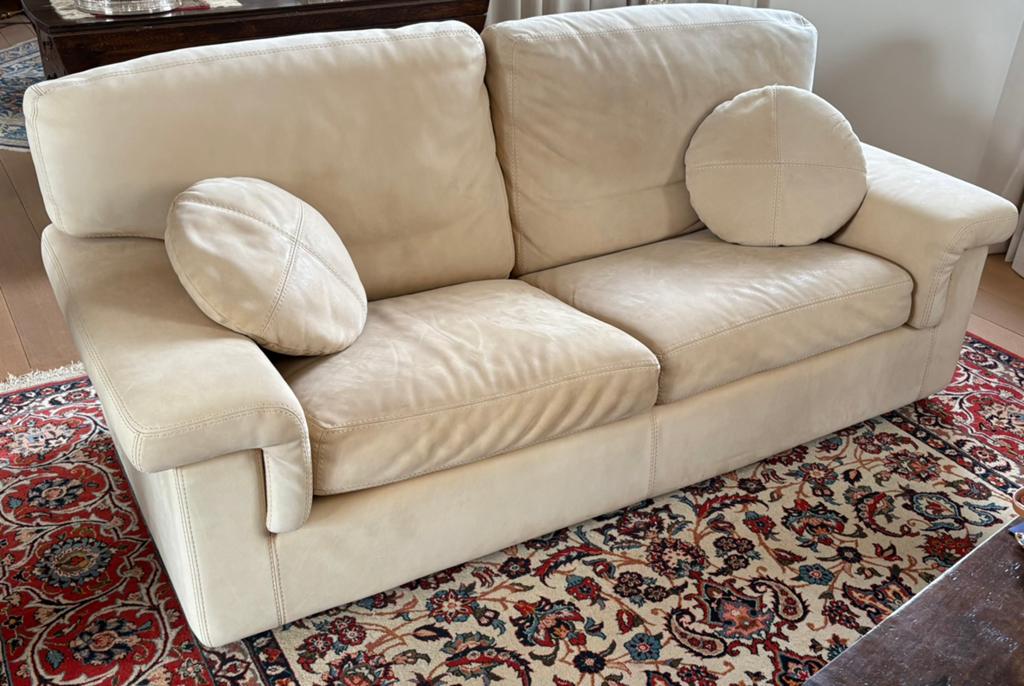 canapé in nubuck leder, Huis en Inrichting, Ophalen, Gebruikt