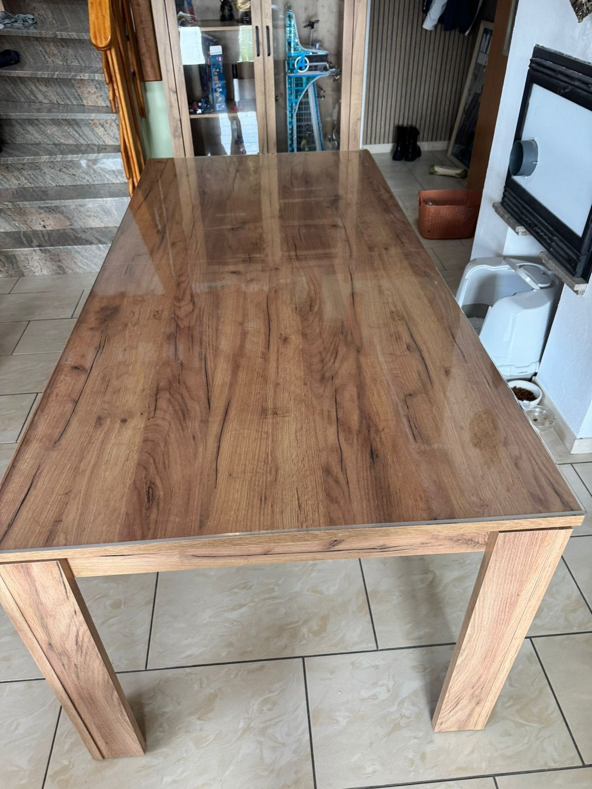 Table + Protection + 8 chaises, Maison & Meubles, Tables | Tables à manger, Comme neuf, Cinq personnes ou plus, Rectangulaire
