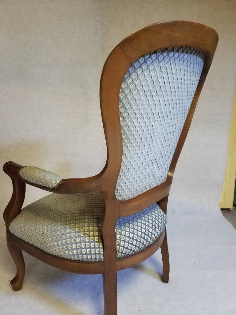 2 sièges Luigi XV Paltrona Bassa en velours bleu., Enlèvement
