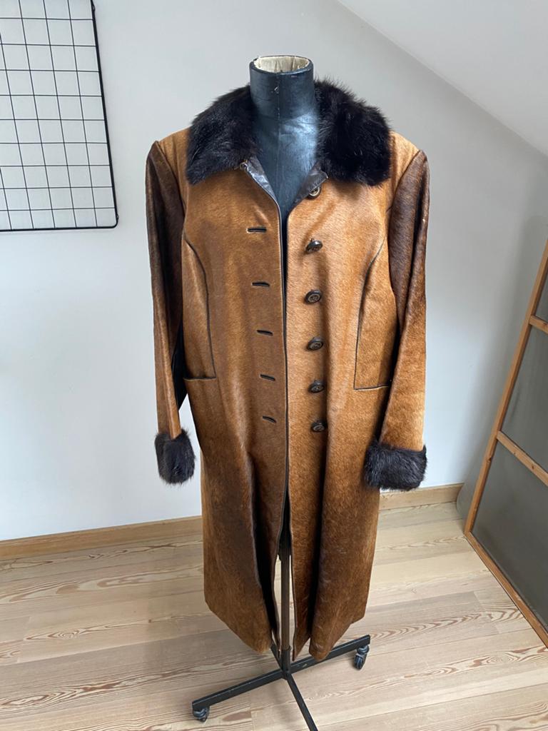 Vintage jas paardenhaar, Kleding | Dames, Jassen | Winter, Verzenden, Gedragen, Maat 46/48 (XL) of groter, Bruin