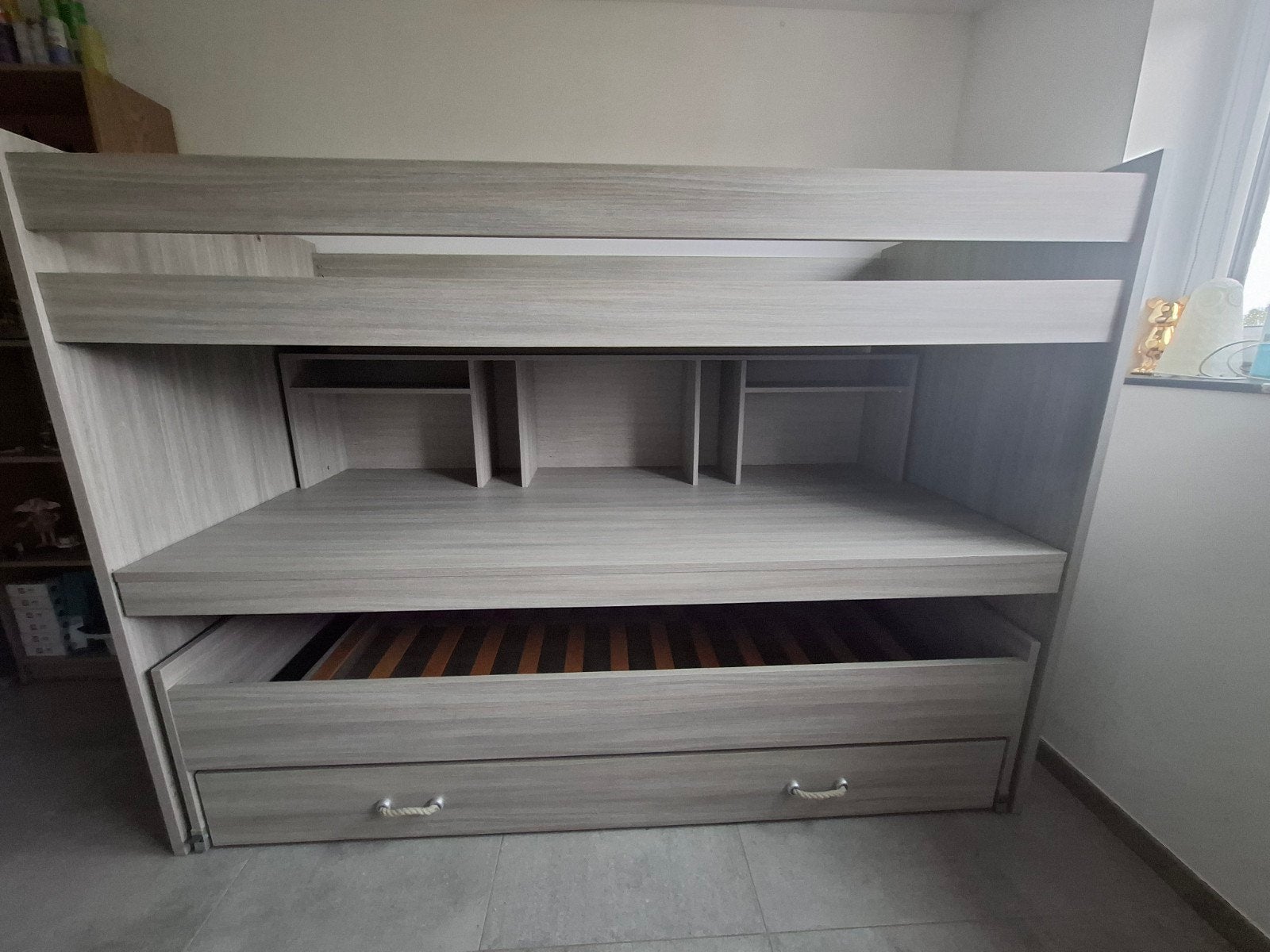 2en1 avec bureau et 2 matelas TBE, Maison & Meubles, 90 cm, Enlèvement, Utilisé, Lits superposés