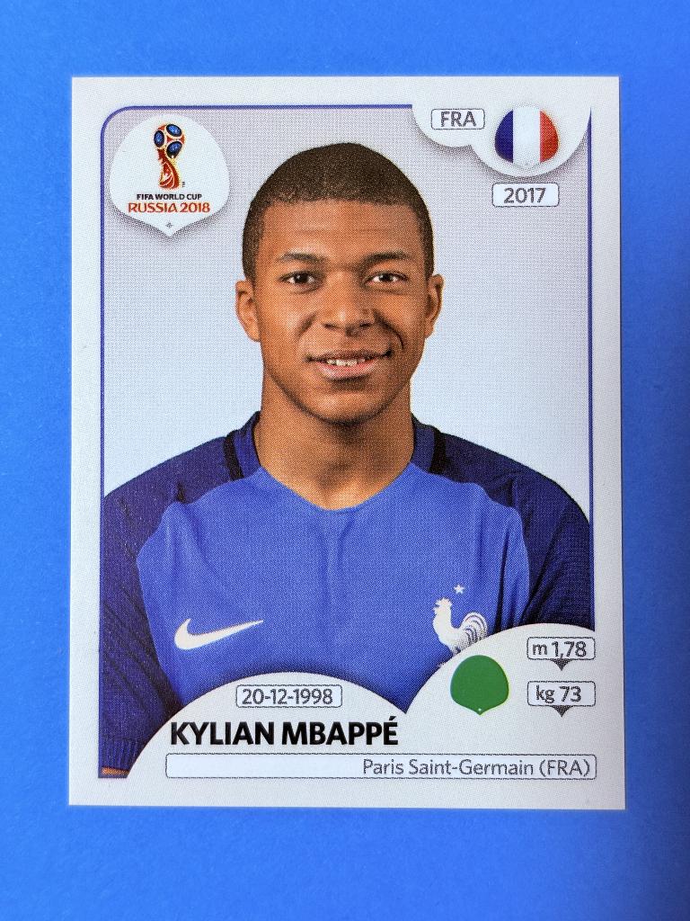 Panini Rusland WK 2018 Kylian Mbappé Frankrijk Rookie # 209, Envoi, Neuf, Sport