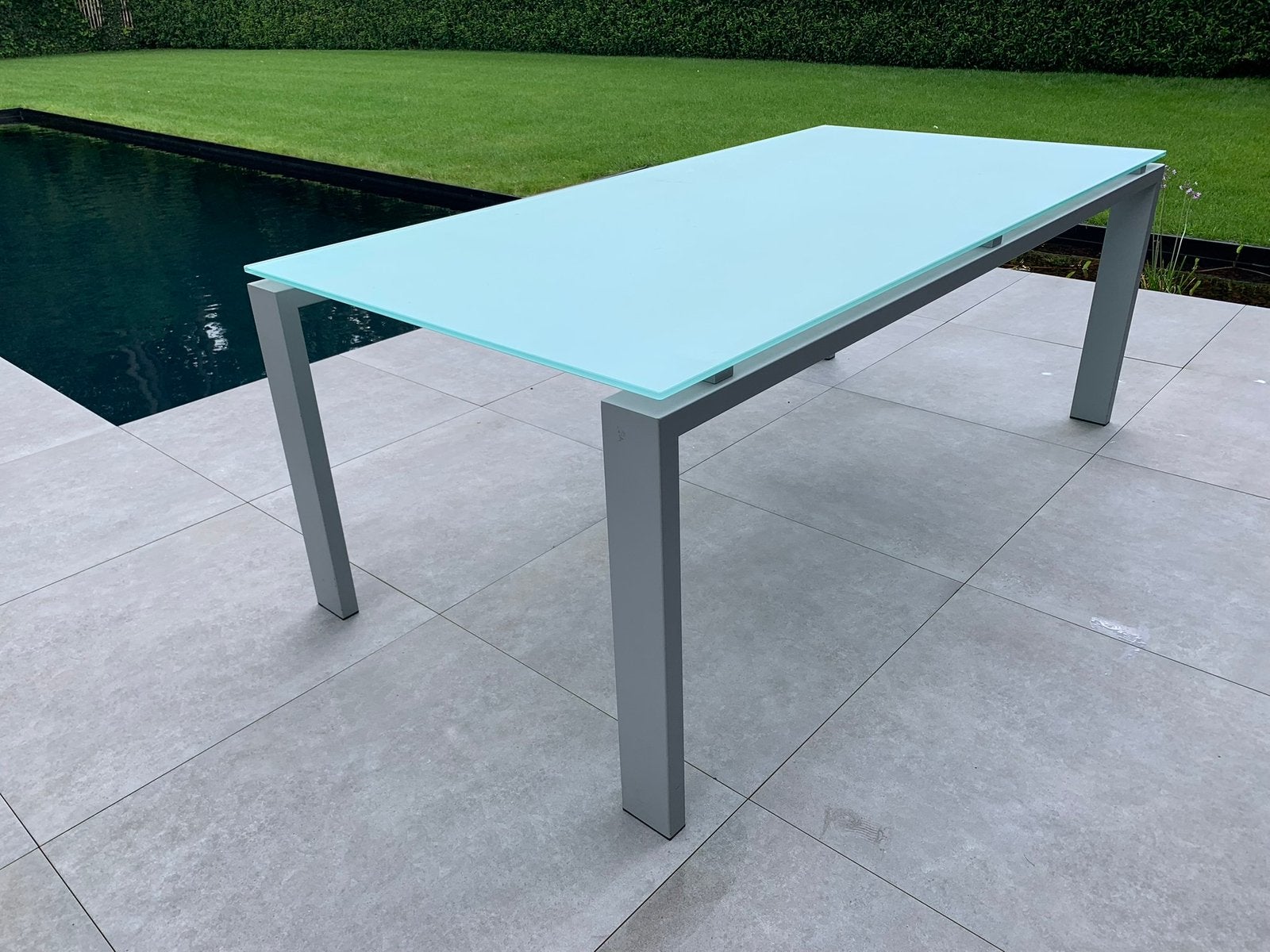 Eettafel glas, Huis en Inrichting, Tafels | Eettafels, Ophalen, Zo goed als nieuw, Glas