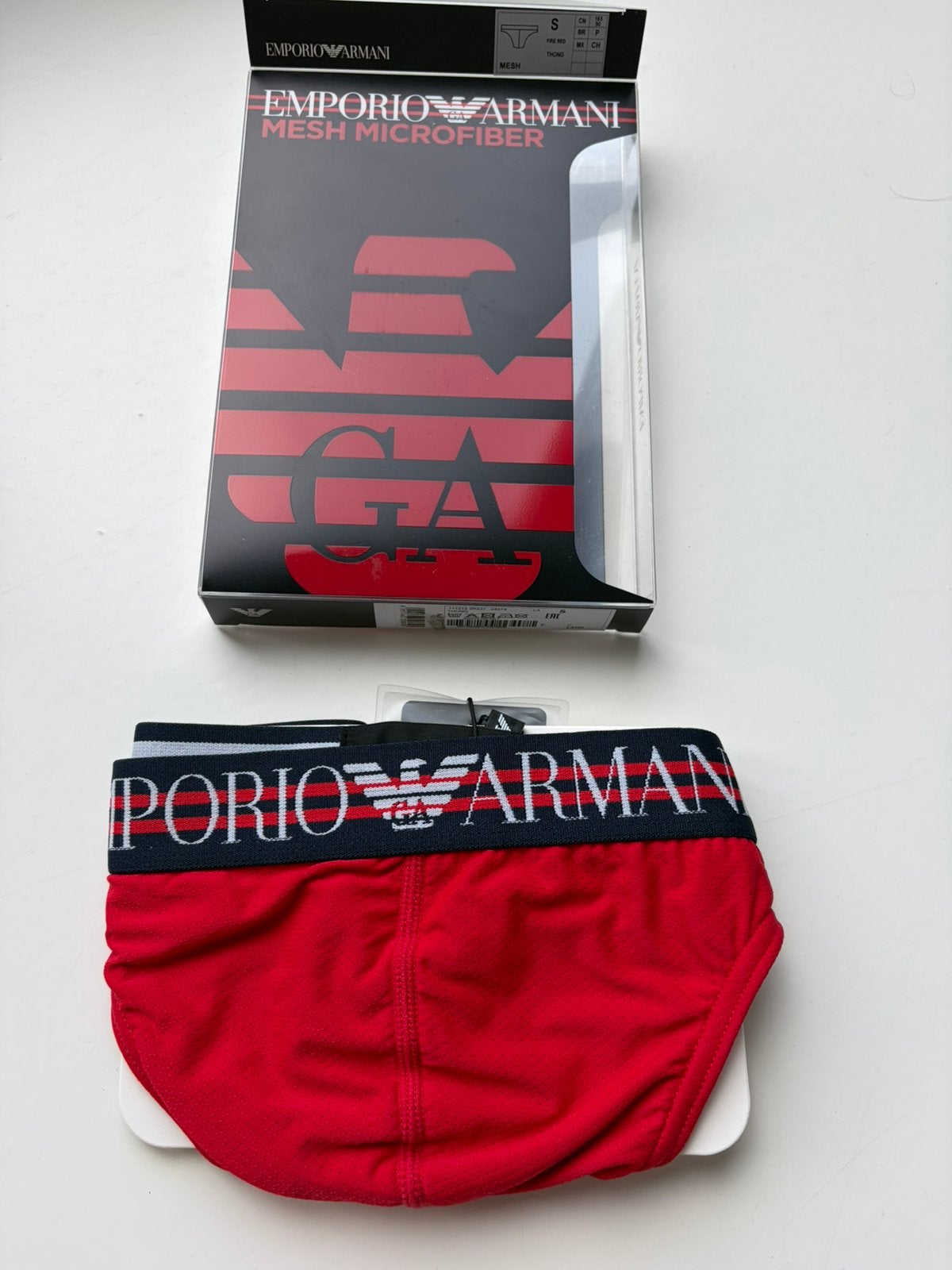 Emporio Armani Microfiber String Man Nieuw, Kleding | Heren, Verzenden, Rood, Slip