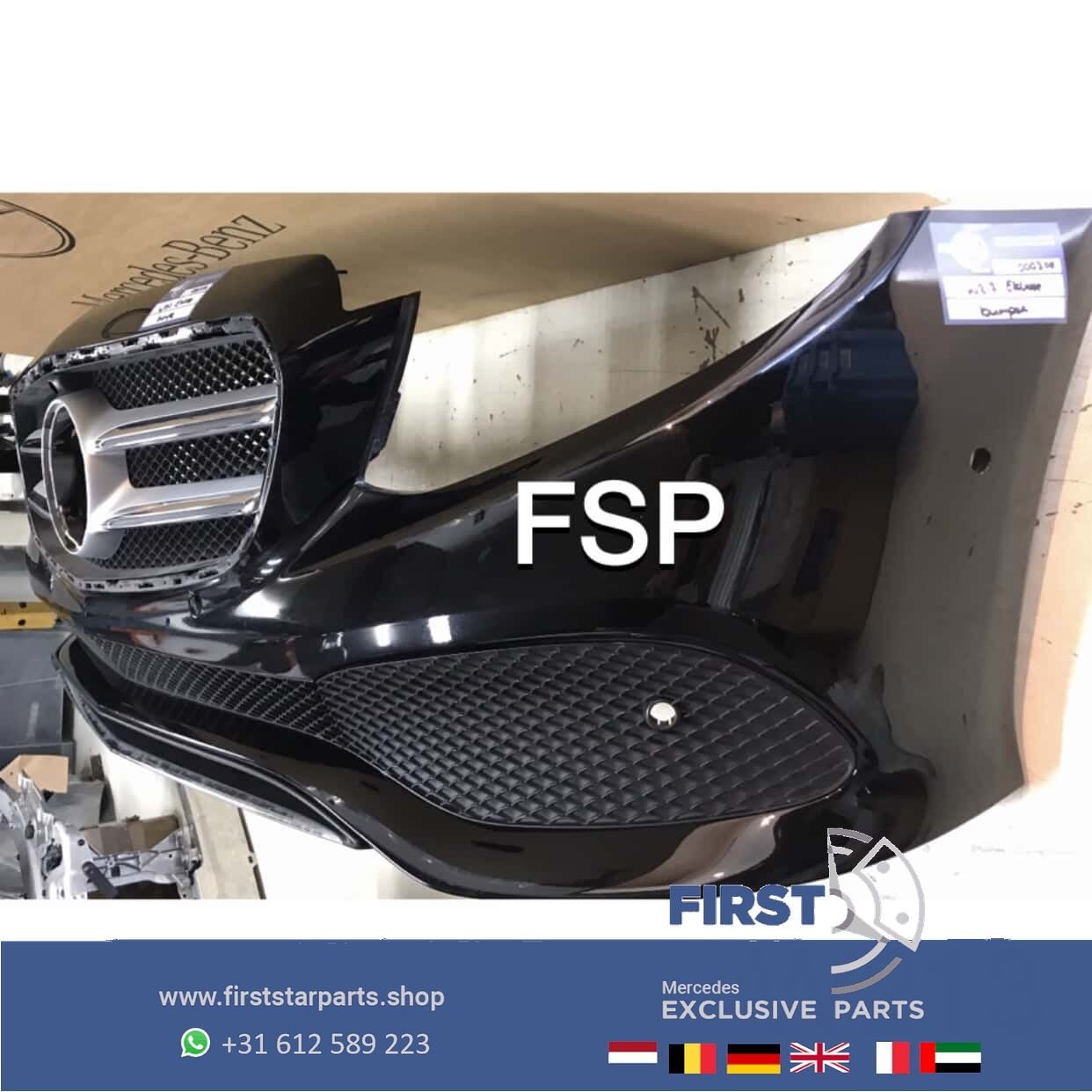 W213 COMPLETE VOORBUMPER + GRIL ZWART Mercedes E Klasse 2016, Utilisé, -, Avant, -