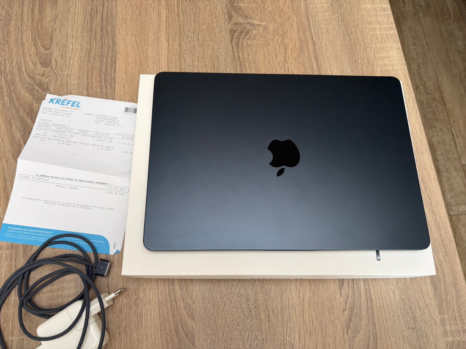 Apple MacBook Air 13" (M2) – Midnight – 256GB SSD, Computers en Software, Apple Macbooks, Zo goed als nieuw, MacBook, 13 inch