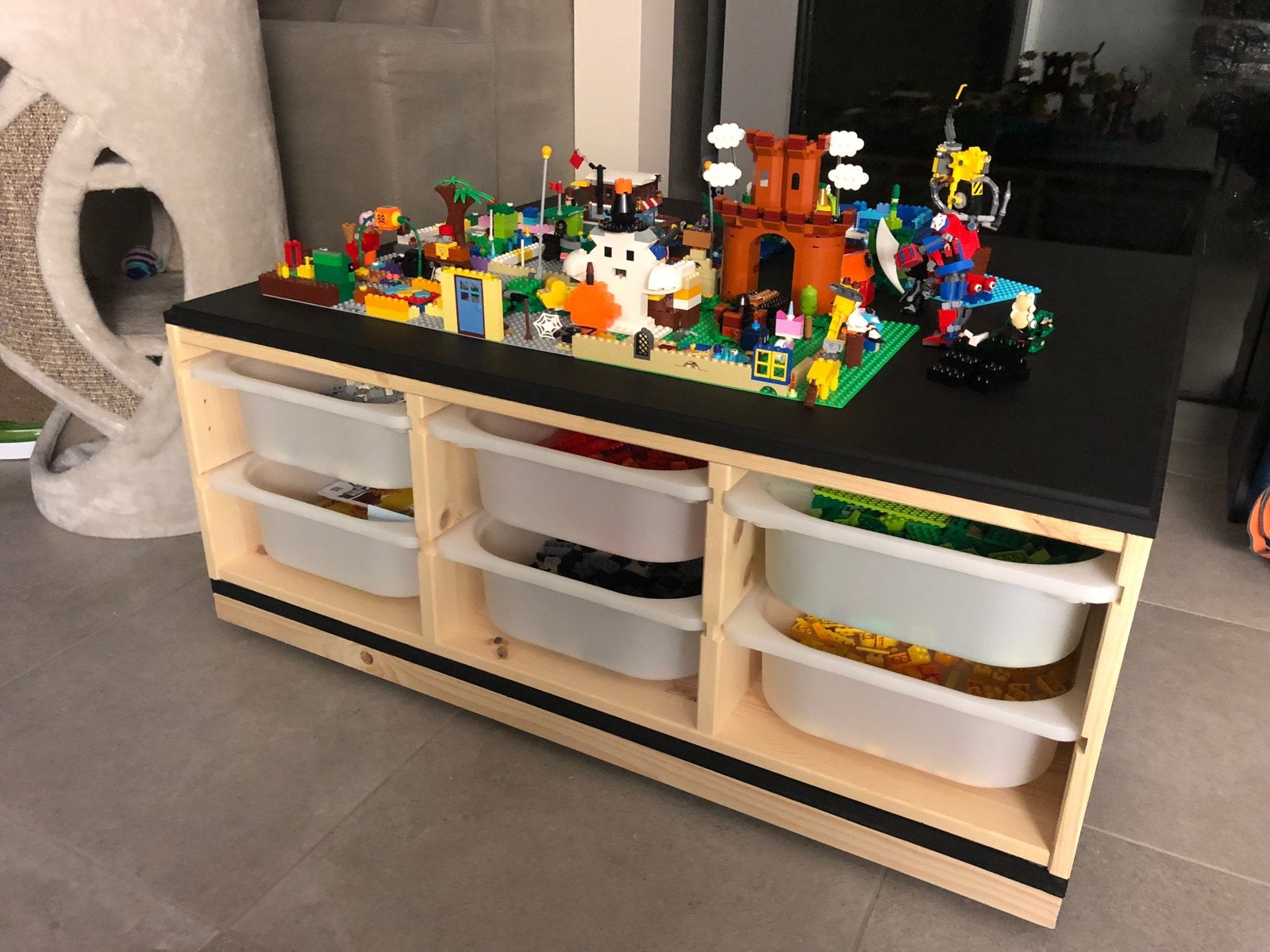 Zelfgemaakte lego speeltafel, Ophalen, Gebruikt