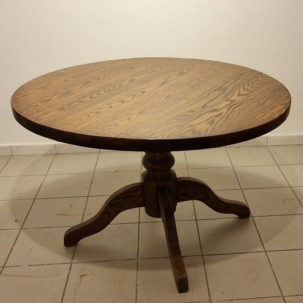 Table ronde en bois de chêne massif, Maison & Meubles, Tables | Tables à manger, 100 à 150 cm, Quatre personnes, Rond, 100 à 150 cm