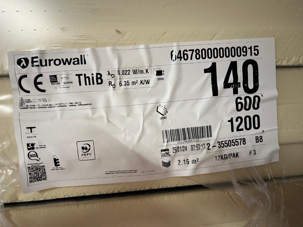 Isolatie, Doe-het-zelf en Bouw, Isolatie en Afdichting, Ophalen, 12 cm of meer, Nieuw, Hardschuim (Pir)