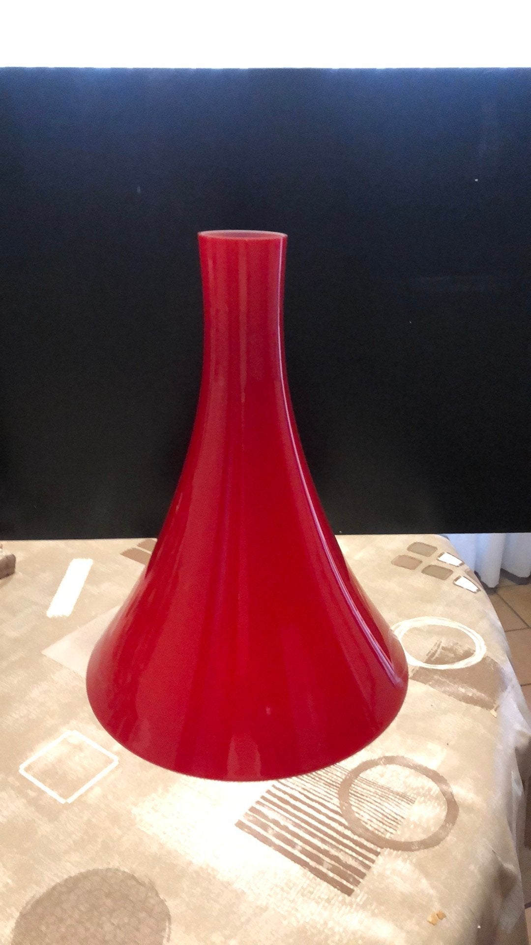 Lampe trompette rouge vintage, Enlèvement, Comme neuf, Vintage