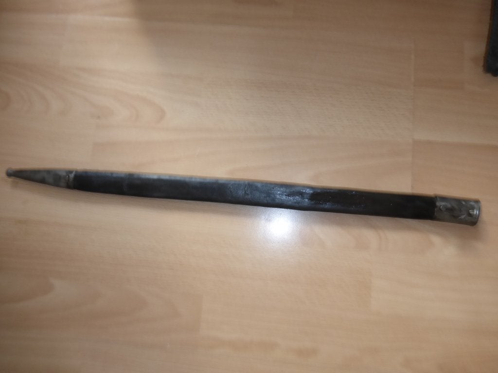 Bajonet Mauser S.98 ww1 leren schede, Verzamelen, Verzenden, Landmacht, Mes of Dolk