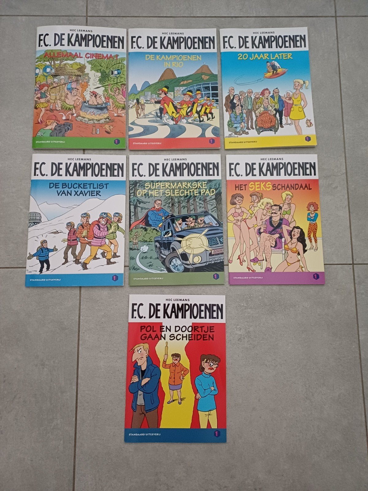 7 strips FC de kampioenen, Boeken, Stripverhalen, Complete serie of reeks, Hec Leemans (FC De Kampioenen), Ophalen of Verzenden