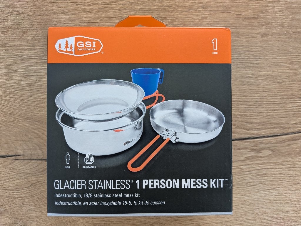 GSI Outdoors Pot Glacier Stainless 1 Person Mess Kit, Caravans en Kamperen, Ophalen of Verzenden, Gebruikt