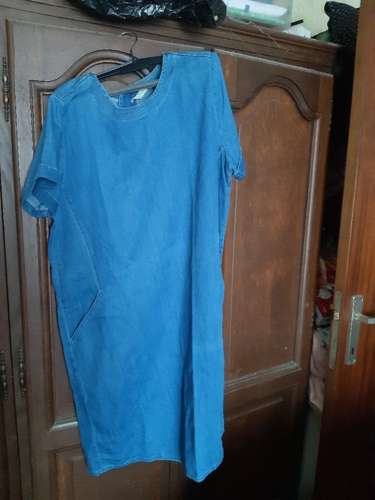 Jurk, Kleding | Dames, Ophalen of Verzenden, Zo goed als nieuw, Maat 42/44 (L), Blauw