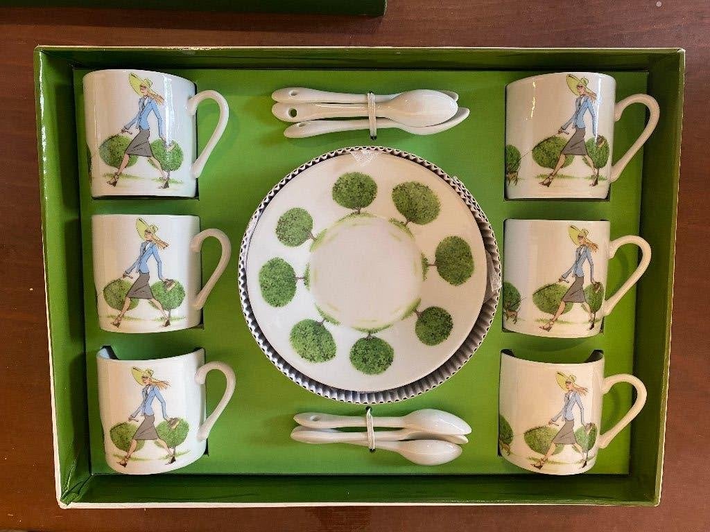 Service à café – 6 tasses, sous-tasses et cuillères, Maison & Meubles, Cuisine | Couverts, Enlèvement, Neuf, Autres matériaux