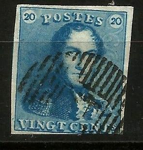 België 1849 Kon. Leopold I OBP 2, Timbres & Monnaies, Timbres | Europe | Belgique, Affranchi, Autre, Maison royale, Avec timbre