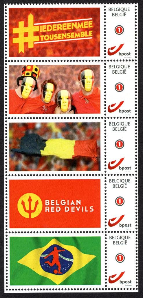 Timbre Duo MNH 2014 - Diables Rouges Belges, Timbres & Monnaies, Timbres | Europe | Belgique, Enlèvement ou Envoi, Non oblitéré
