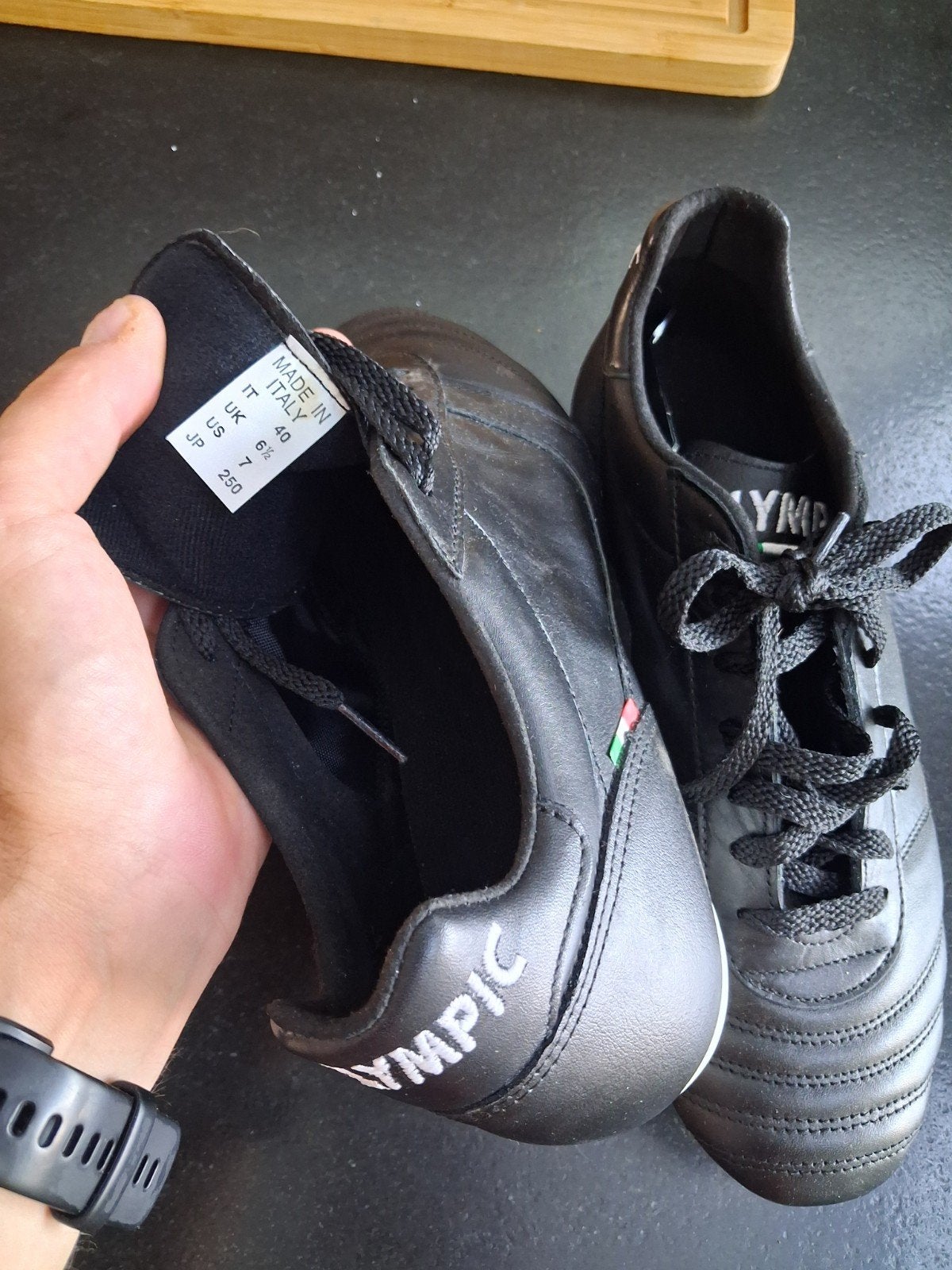 echte lederen voetbalschoenen - Olympic, Sport en Fitness, Voetbal, Ophalen, Nieuw, Schoenen