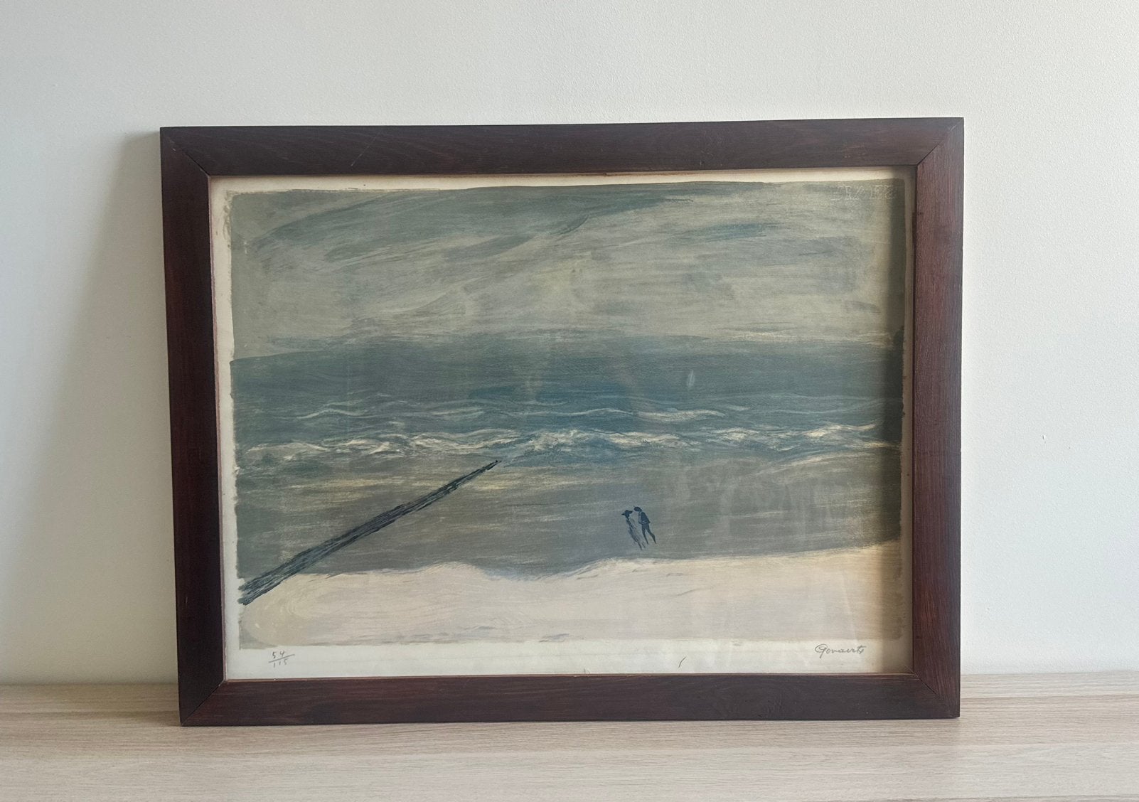 Jean Govaerts – Promanade sur le Sable – Lithografie 54/115, Antiek en Kunst, Kunst | Schilderijen | Klassiek, Maritiem / water