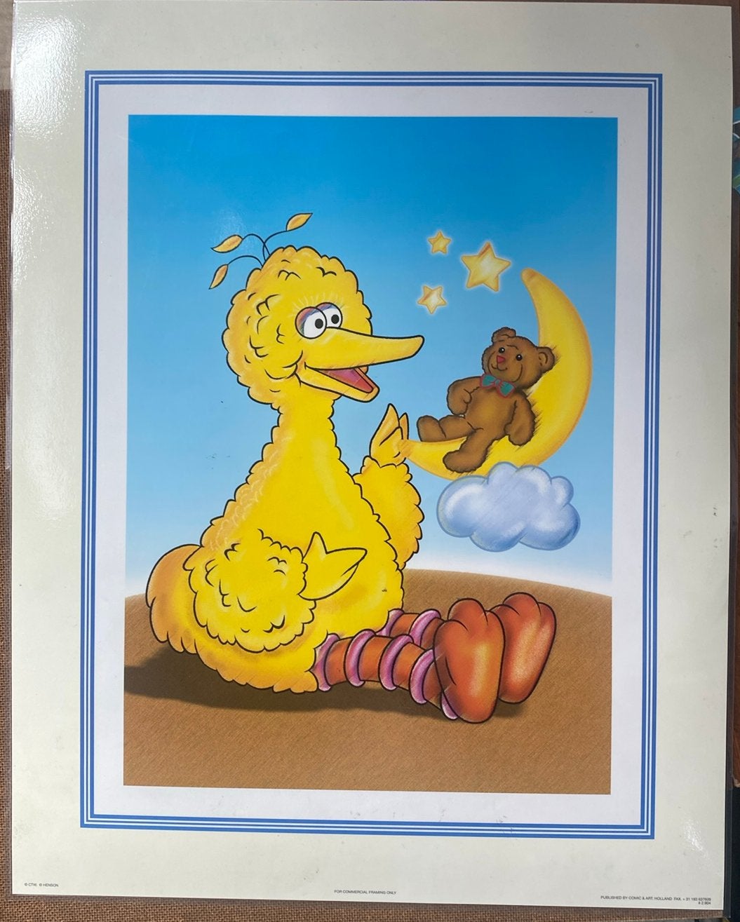 Vintage print Pino Big bird Sesamstraat, Comic & Art Holland, Ophalen of Verzenden