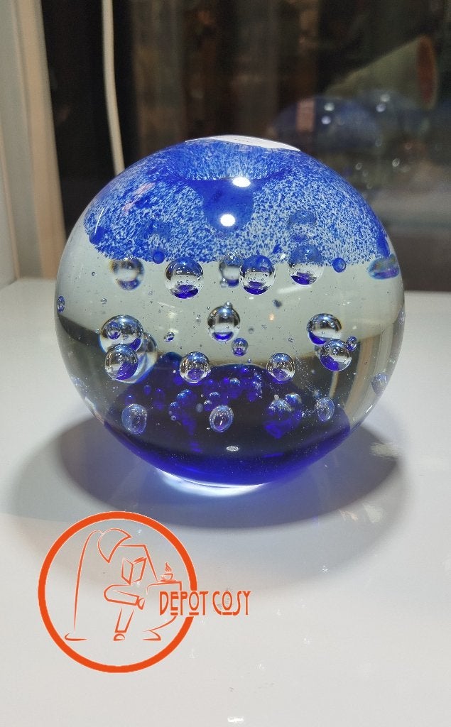 Sphère décorative en verre soufflé bleu, Enlèvement ou Envoi