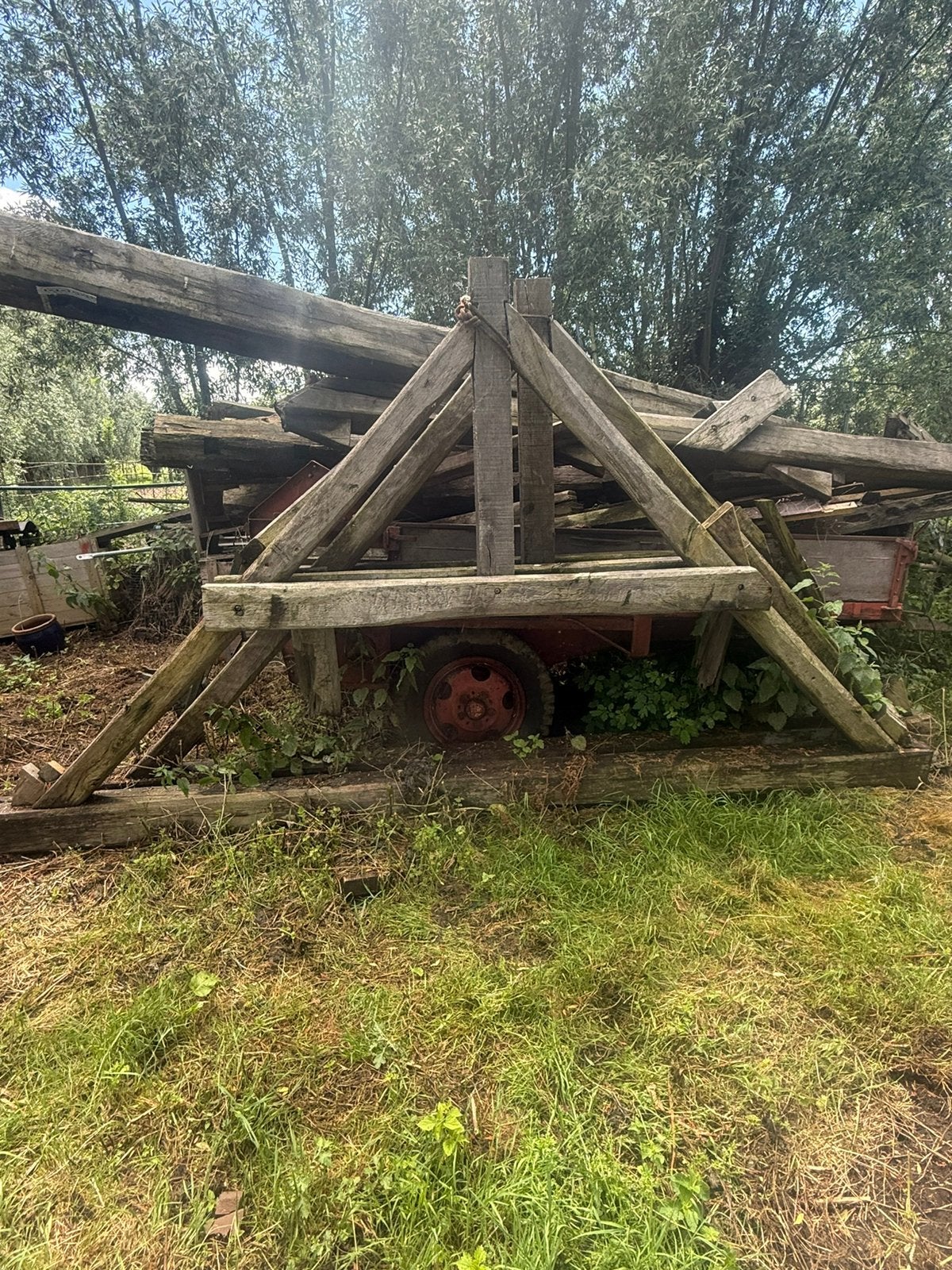 Oude eiken balken, Ophalen, Zo goed als nieuw, Hardhout, 250 cm of meer