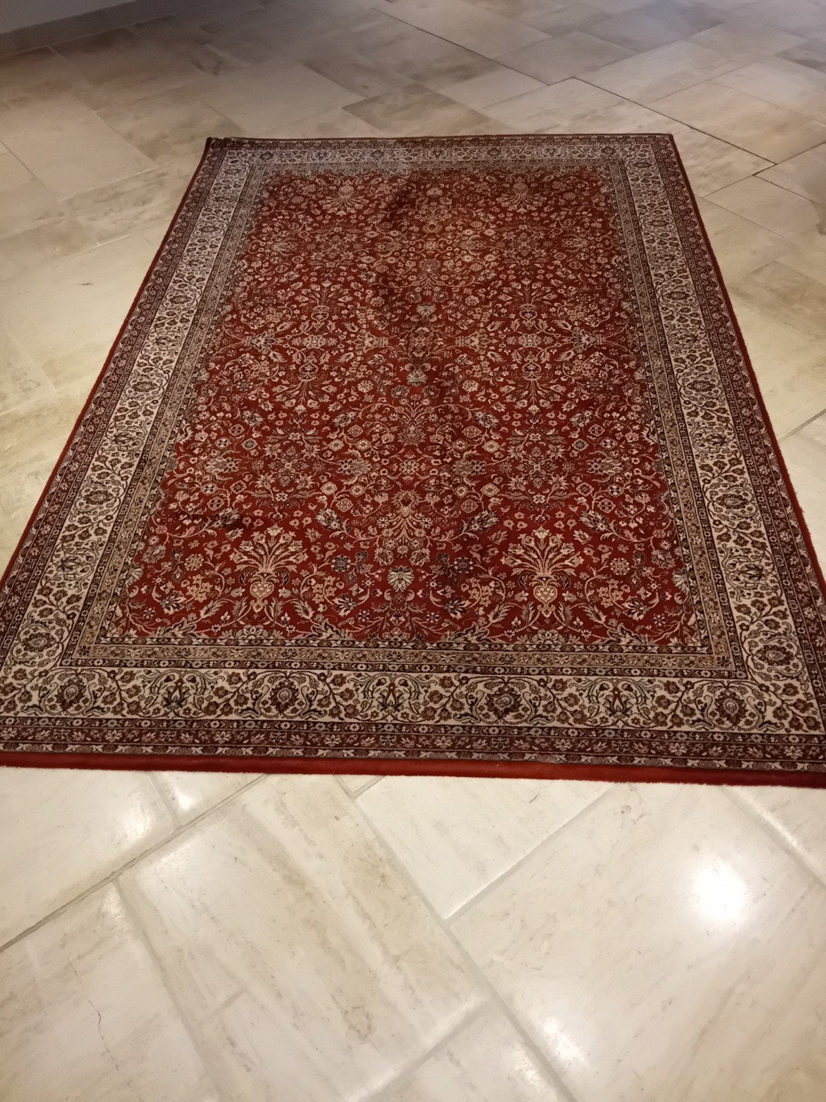 tapijt: zuiver scheerwol, Maison & Meubles, Rouge, 200 cm ou plus, 200 cm ou plus, Enlèvement