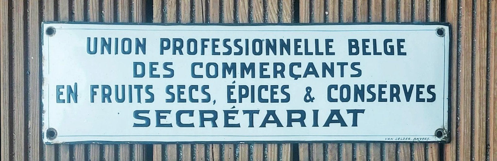 ancienne plaque en émail - Van Gelder Antwerp, Enlèvement