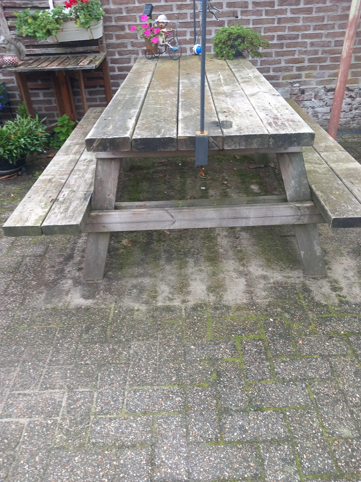 stevige houten tuinbank, Tuin en Terras, Ophalen, Gebruikt, Rechthoekig, Hout